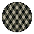 Diamond Shapes Argyle Pattern Print Round Floor Mat