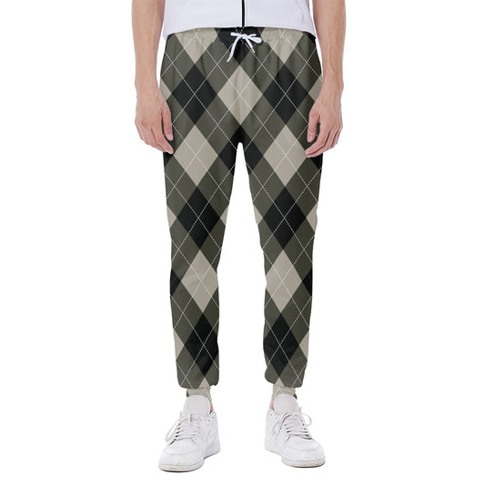 Diamond Shapes Argyle Pattern Print Scuba Joggers