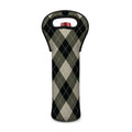 Diamond Shapes Argyle Pattern Print Single Neoprene Wine Tote