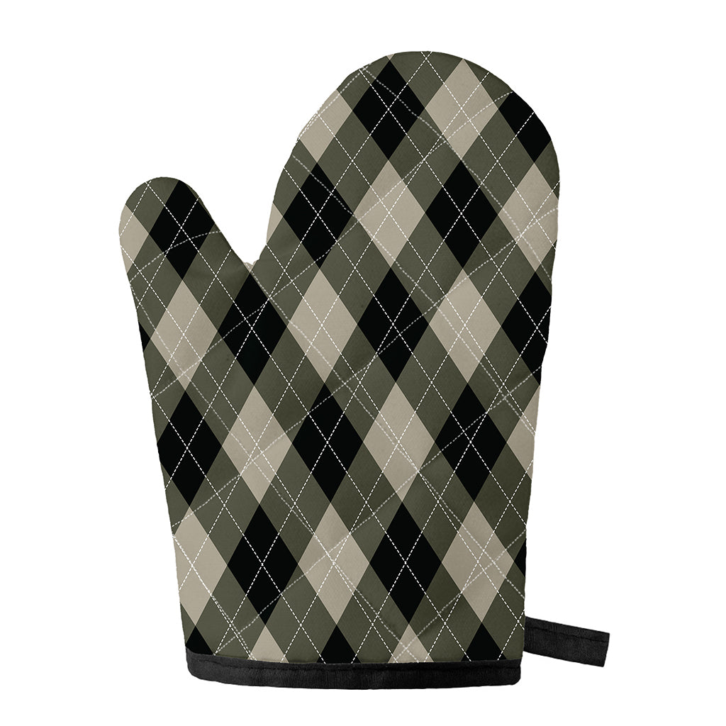 Diamond Shapes Argyle Pattern Print Single Oven Mitt
