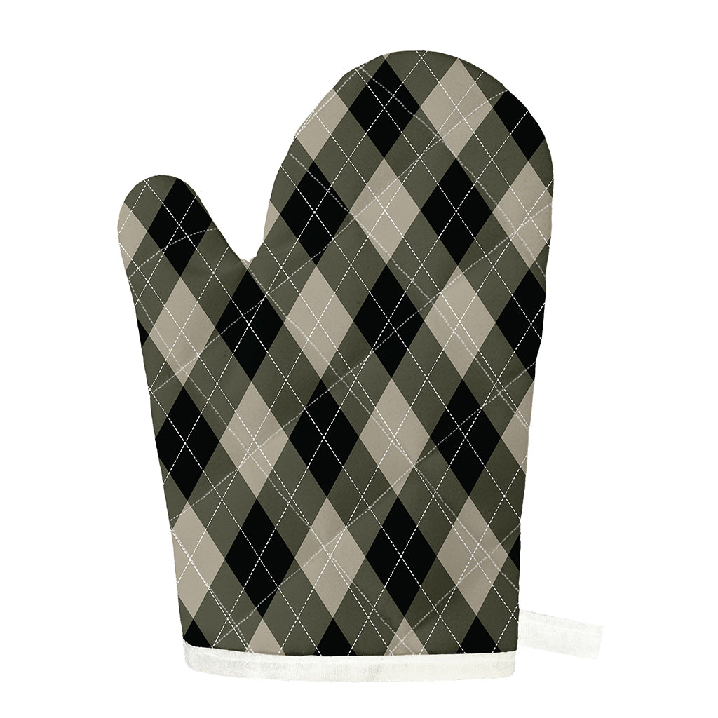 Diamond Shapes Argyle Pattern Print Single Oven Mitt