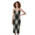 Diamond Shapes Argyle Pattern Print Slim Fit Midi Cami Dress