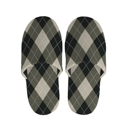 Diamond Shapes Argyle Pattern Print Slippers