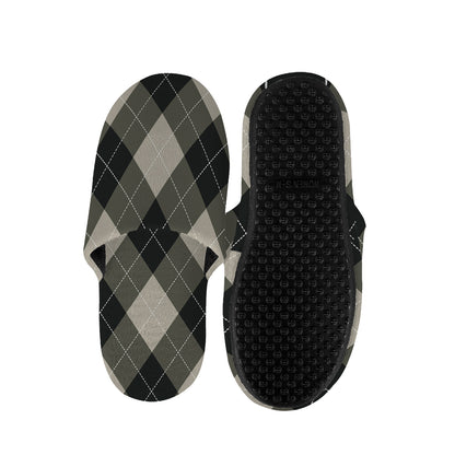 Diamond Shapes Argyle Pattern Print Slippers