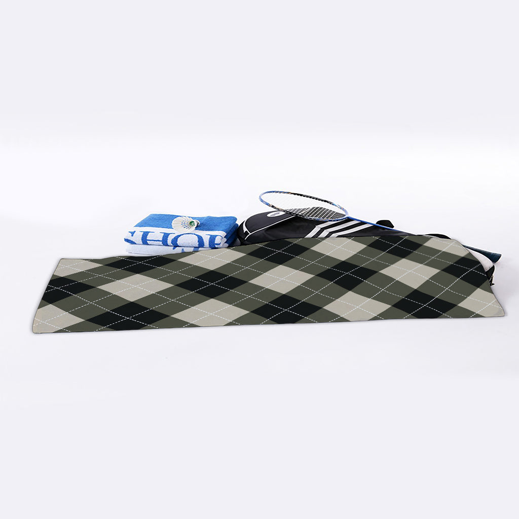 Diamond Shapes Argyle Pattern Print Sports Towel