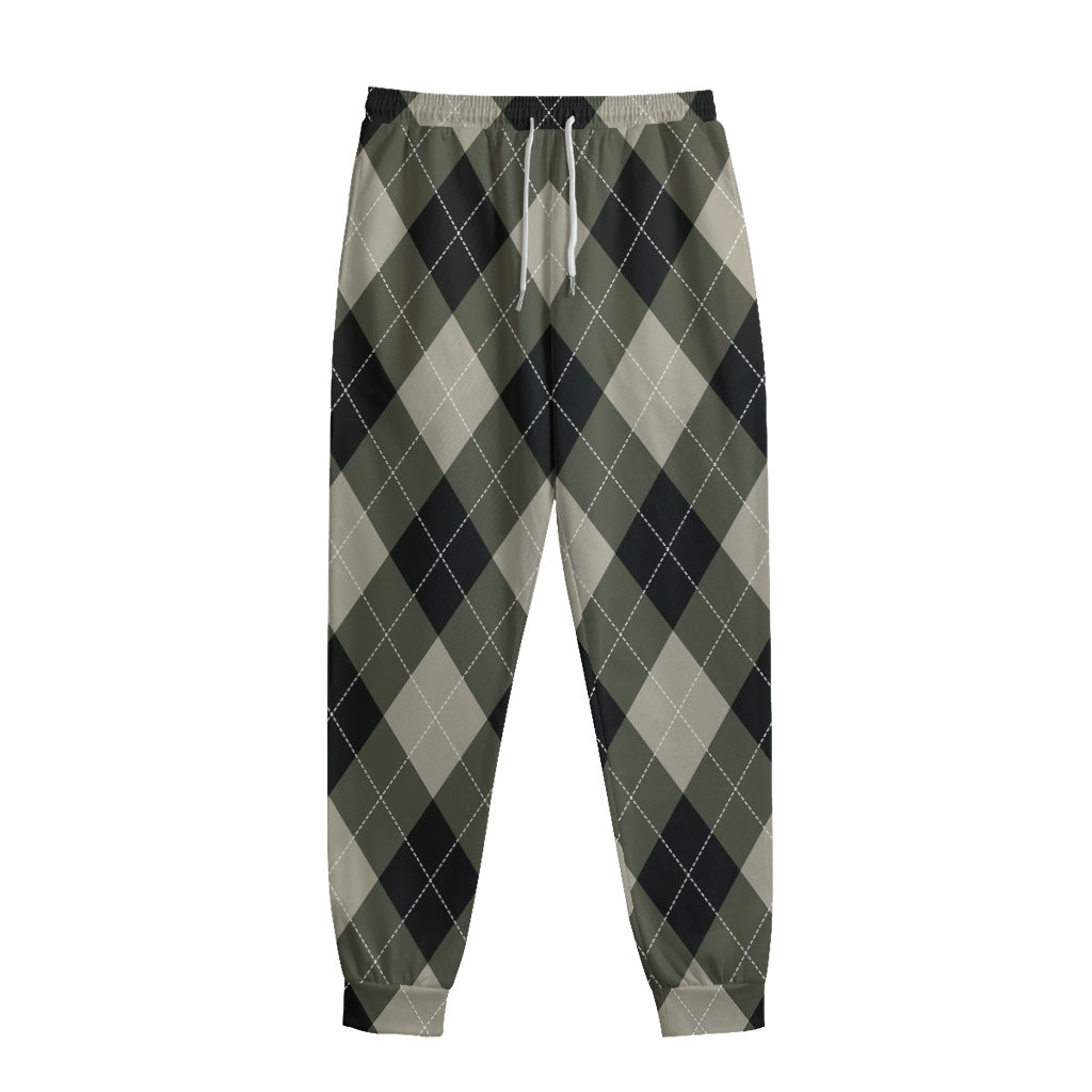 Diamond Shapes Argyle Pattern Print Sweatpants