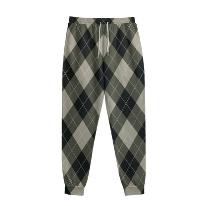 Diamond Shapes Argyle Pattern Print Sweatpants