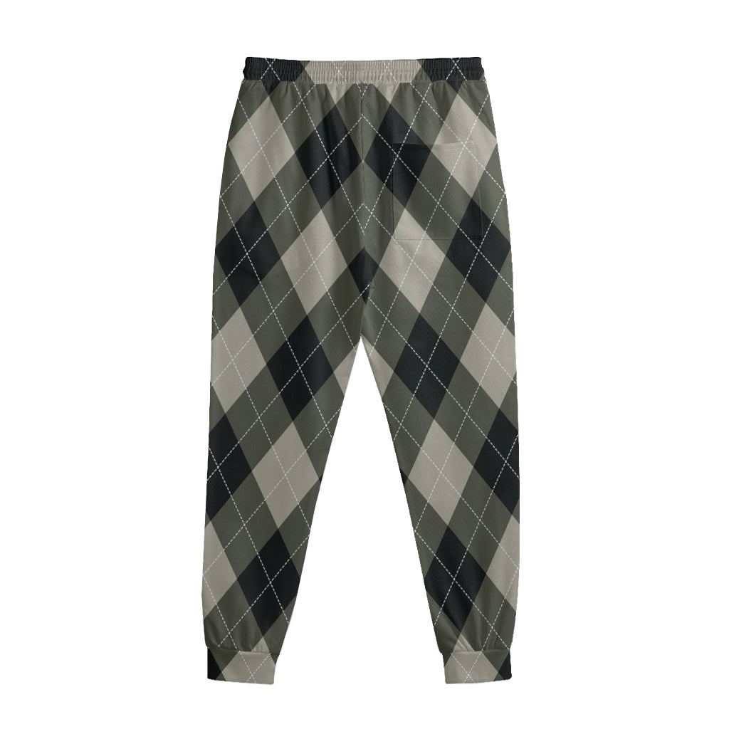Diamond Shapes Argyle Pattern Print Sweatpants