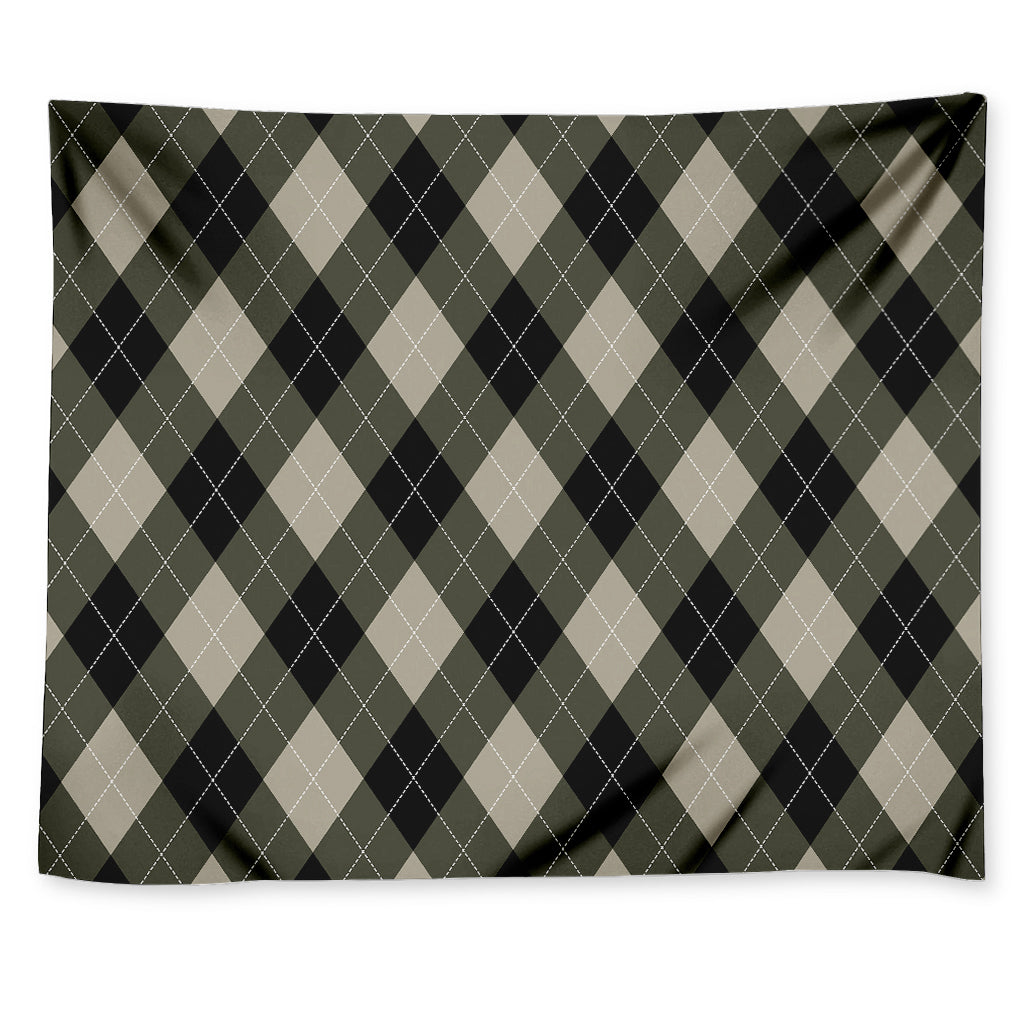 Diamond Shapes Argyle Pattern Print Tapestry