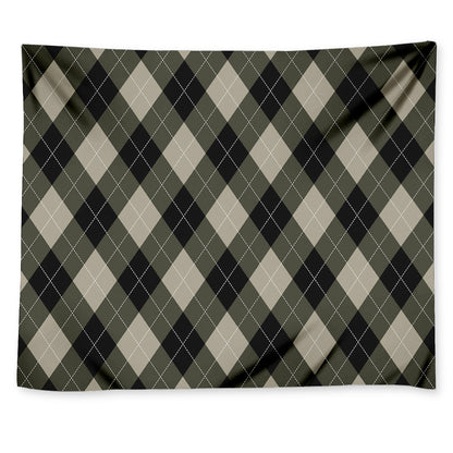 Diamond Shapes Argyle Pattern Print Tapestry