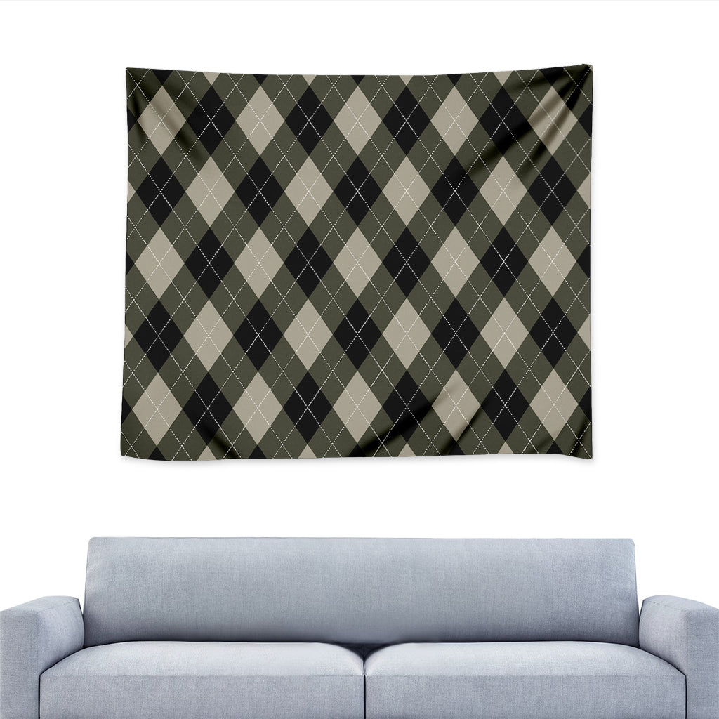 Diamond Shapes Argyle Pattern Print Tapestry