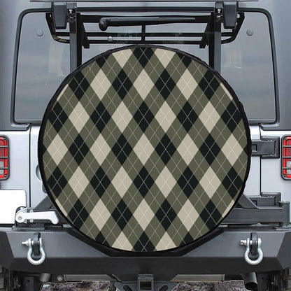 Diamond Shapes Argyle Pattern Print Tire Cover