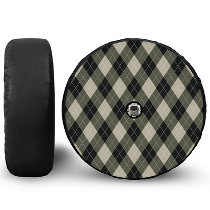 Diamond Shapes Argyle Pattern Print Tire Cover With Camera Hole