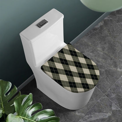 Diamond Shapes Argyle Pattern Print Toilet Lid Cover