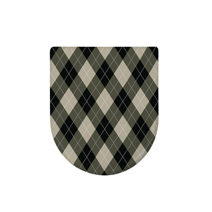 Diamond Shapes Argyle Pattern Print Toilet Lid Cover