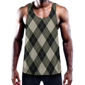 Diamond Shapes Argyle Pattern Print Men's Workout Tank Top
