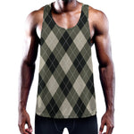 Diamond Shapes Argyle Pattern Print Training Tank Top