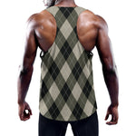 Diamond Shapes Argyle Pattern Print Training Tank Top