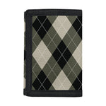 Diamond Shapes Argyle Pattern Print Trifold Wallet