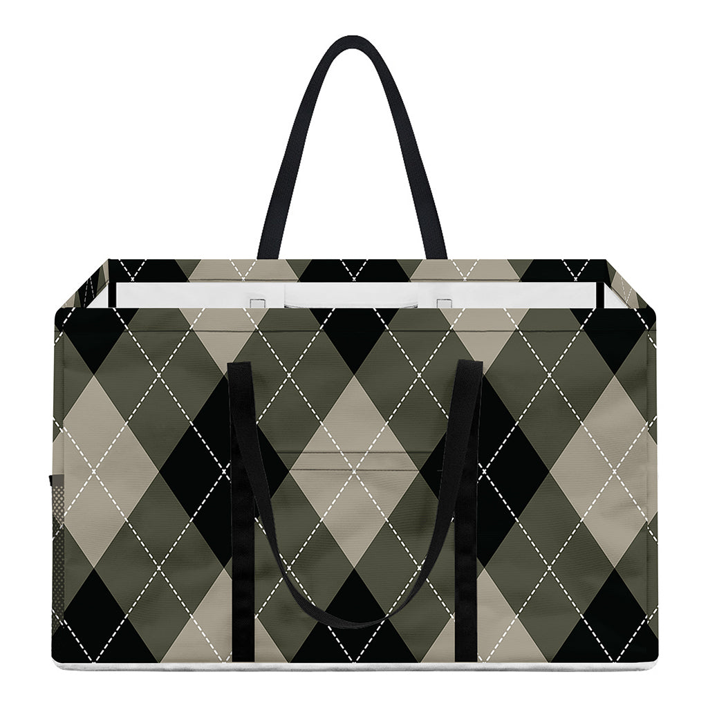 Diamond Shapes Argyle Pattern Print Utility Tote Bag