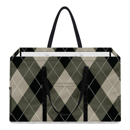 Diamond Shapes Argyle Pattern Print Utility Tote Bag