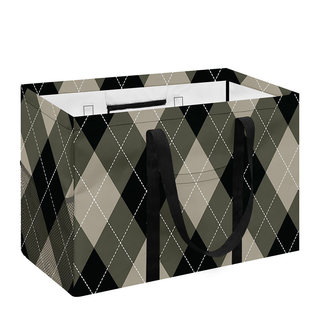 Diamond Shapes Argyle Pattern Print Utility Tote Bag