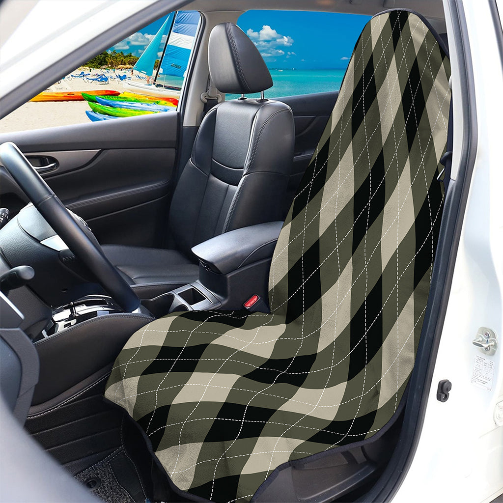 Diamond Shapes Argyle Pattern Print Waterproof Car Seat Cover