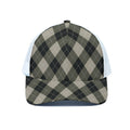 Diamond Shapes Argyle Pattern Print White Mesh Trucker Hat