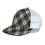 Diamond Shapes Argyle Pattern Print White Mesh Trucker Cap