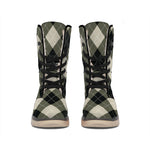Diamond Shapes Argyle Pattern Print Winter Boots
