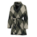 Diamond Shapes Argyle Pattern Print Women's Bathrobe