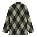 Diamond Shapes Argyle Pattern Print Women's Blazer