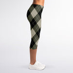 Diamond Shapes Argyle Pattern Print Women's Capri Leggings