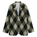 Diamond Shapes Argyle Pattern Print Women's Cotton Blazer