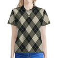 Diamond Shapes Argyle Pattern Print Women's Polo Shirt