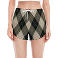 Diamond Shapes Argyle Pattern Print Women's Split Running Shorts