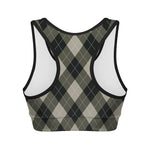 Diamond Shapes Argyle Pattern Print Women's Sports Bra