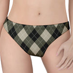 Diamond Shapes Argyle Pattern Print Women's Thong