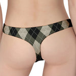 Diamond Shapes Argyle Pattern Print Women's Thong