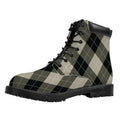 Diamond Shapes Argyle Pattern Print Padded Collar Lace Up Boots