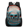 Digital Glitch Astronaut Skull Print 17 Inch Backpack
