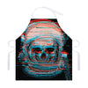 Digital Glitch Astronaut Skull Print Adjustable Apron