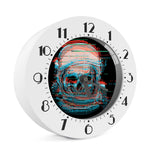 Digital Glitch Astronaut Skull Print Alarm Clock