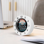 Digital Glitch Astronaut Skull Print Alarm Clock