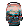 Digital Glitch Astronaut Skull Print Baby Seat Cover