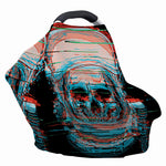 Digital Glitch Astronaut Skull Print Baby Seat Cover