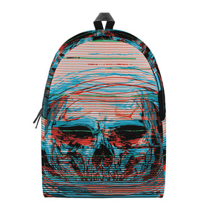 Digital Glitch Astronaut Skull Print Backpack