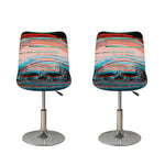 Digital Glitch Astronaut Skull Print Bar Stool Covers