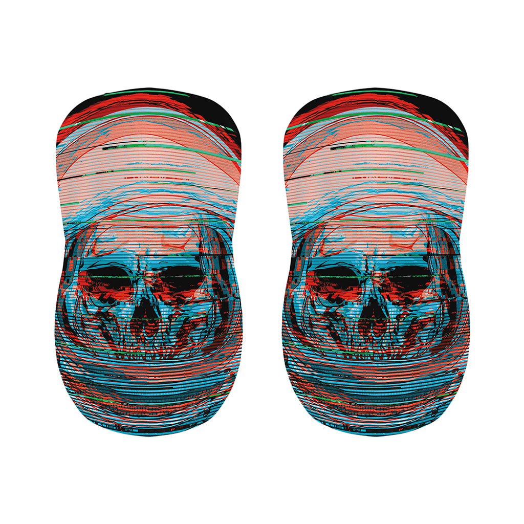 Digital Glitch Astronaut Skull Print Bar Stool Covers