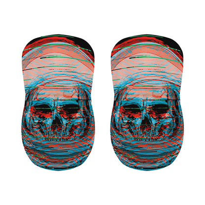 Digital Glitch Astronaut Skull Print Bar Stool Covers